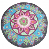 145cm Lotus Print Mandala Design Round Tablecloth
