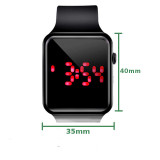 Red LED digital unisex watch