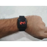 Red LED digital retro style watch