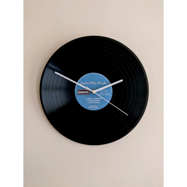Oasis Definitely Maybe LP Vinyl Record Wall Clock 12"  / Rock n Roll Star / Live Forever / ShakerMaker