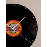 Guns N Roses Vinyl Record Clock with hour markers