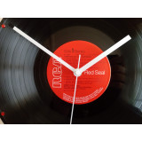 Hand Made Record Clock 12 inch LP With Red Label & White Clock Hands