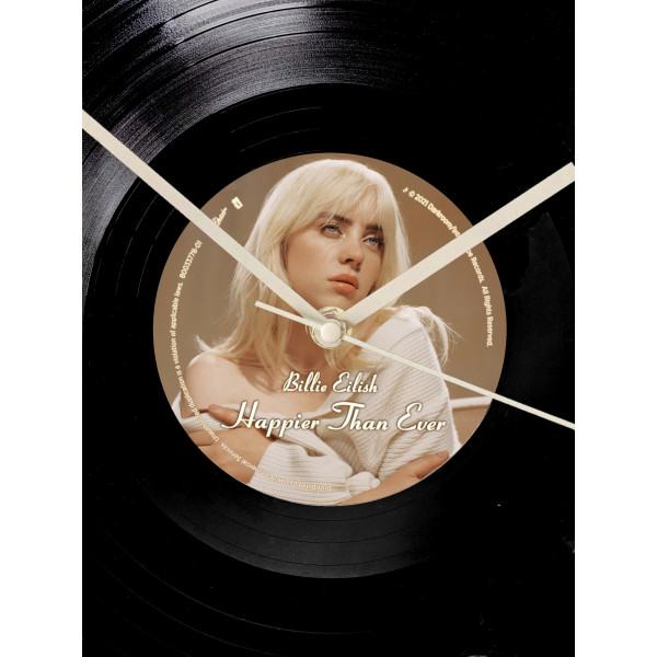 Billie Eilish 12 inch Vinyl Record Clock Happier Than Ever