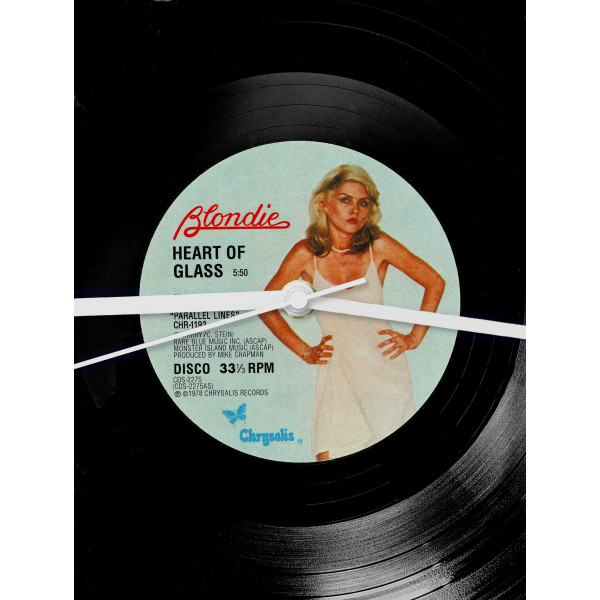 Blondie Heart Of Glass Vinyl record clock unique gift for music memorabilia collector