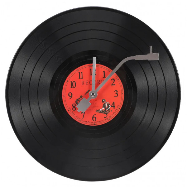 12 inch Vinyl Record Clock With Record Player Tone Arm Style Clock hands