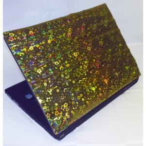 Gold hologram laptop skin