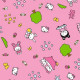 Pink cats cartoon laptop protective sticker skin
