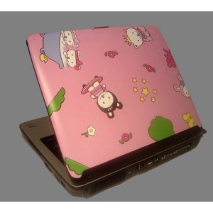 Pink cats cartoon laptop protective sticker skin